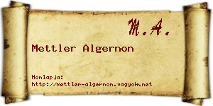 Mettler Algernon névjegykártya